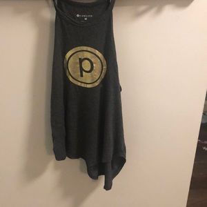 Pure Barre Gold Foil Circle P tank Sz md